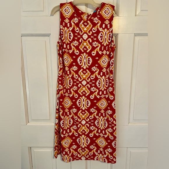 J. McLaughlin Dresses & Skirts - J.McLaughlin‎ Mia Catalina Cloth Ikat Scroll Dress Coral Orange M